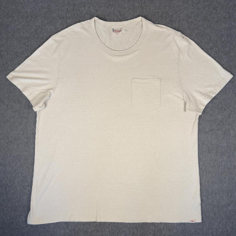 Faherty Hemp Shirt Mens XXL White Organic Cotton Pocket Tee T-Shirt Soft Casual